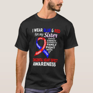 Ik Draag blauw en rood voor mijn zuster Chd Bewust T-shirt