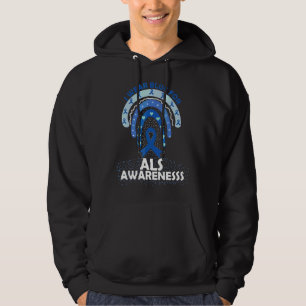 Ik Draag blauw voor ALS Awareness Rainbow Amyotrop Hoodie
