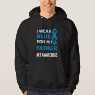 IK DRAAG BLAUW VOOR ALS-BEWUSTZIJN VOOR MIJN VADER HOODIE