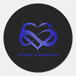 Ik Draag blauw voor Ataxia Awareness Warrior T-Shi Ronde Sticker