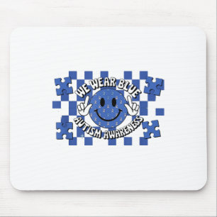 Ik Draag Blauw voor Autisme Awareness Maand Mannen Muismat