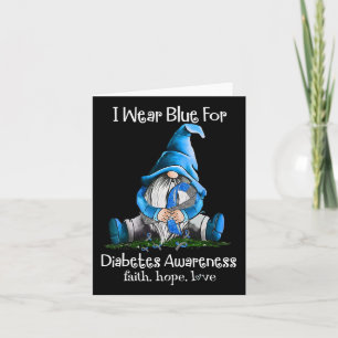 Ik draag blauw voor diabetes bewustzijn Gnome Kaart