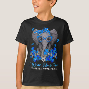 Ik Draag blauw voor Diabetes, Elephant Warrio T-shirt