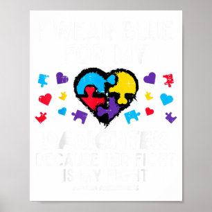 Ik draag blauw voor dochter strijd autisme bewustz poster