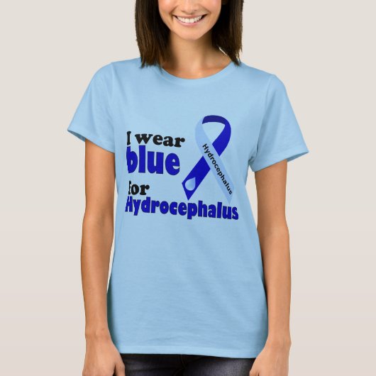 Ik draag blauw voor Hydrocephalus T-shirt (Voorkant)