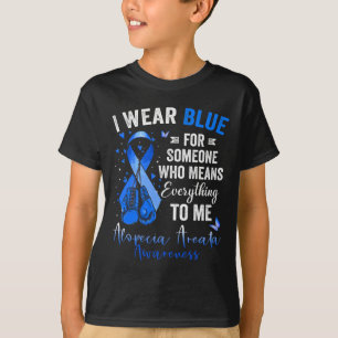 Ik Draag blauw voor iemand die Alopecia Areata bed T-shirt