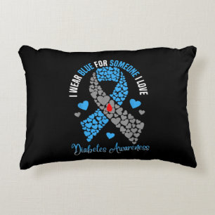 Ik Draag blauw voor iemand die ik hou van diabetes Accent Kussen