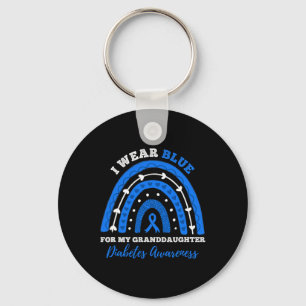 Ik Draag blauw voor kleindochter T1D Type 1 Diabet Sleutelhanger