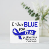 Ik draag Blauw voor me 42 Ankylosing Spondylitis Briefkaart (Staand voorkant)