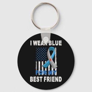 Ik Draag blauw voor mijn beste vriend diabetes bew Sleutelhanger