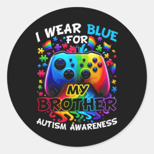 Ik Draag blauw voor mijn Broer Autism Awareness Vi Ronde Sticker