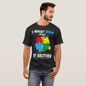 Ik Draag Blauw voor mijn Broer Autisme Bewustheid T-shirt (Voorkant volledig)