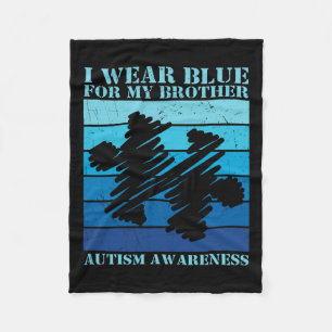Ik Draag blauw voor mijn broer Autistic Kinder AW Fleece Deken