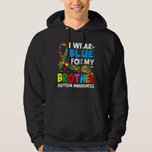 Ik Draag Blauw voor mijn Broer Cool Autism Bewusth Hoodie