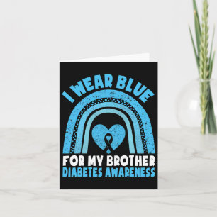 Ik Draag blauw voor mijn Broer Diabetes Awareness Kaart