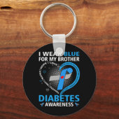 Ik Draag blauw voor mijn Broer Hope Love Diabetes Sleutelhanger (Voorkant)