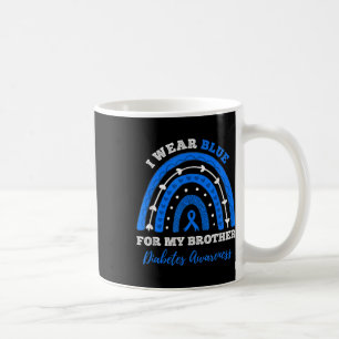 Ik Draag blauw voor mijn broer T1d type 1 diabetes Koffiemok
