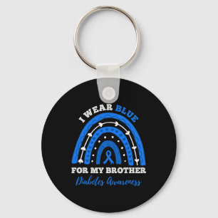 Ik Draag blauw voor mijn broer T1d type 1 diabetes Sleutelhanger