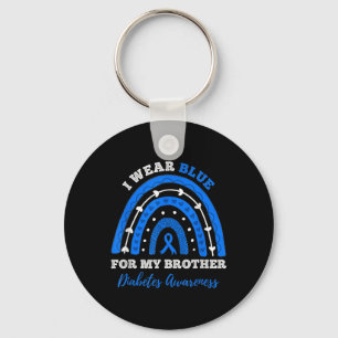 Ik Draag blauw voor mijn broer T1d type 1 diabetes Sleutelhanger