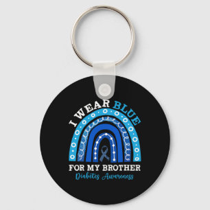 Ik Draag Blauw Voor Mijn Broer T1d Type 1 Diabetes Sleutelhanger