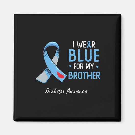 Ik draag blauw voor mijn broers diabetes magneet (Voorkant)
