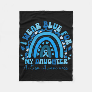 Ik draag blauw voor mijn dochter Autism Awareness  Fleece Deken