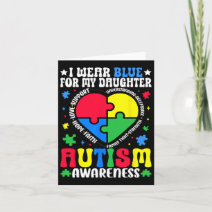 Ik Draag Blauw voor mijn dochter Autism Awareness  Kaart