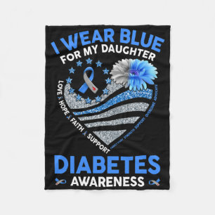 Ik Draag blauw voor mijn dochter Diabetes die zich Fleece Deken