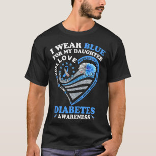 Ik Draag blauw voor mijn dochter Diabetes die zich T-shirt