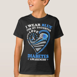 Ik Draag blauw voor mijn dochter Diabetes die zich T-shirt