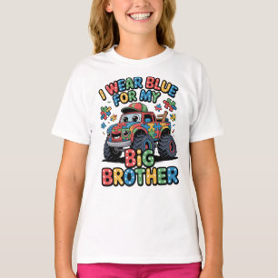 Ik draag blauw voor mijn grote broer Autism Awaren T-shirt