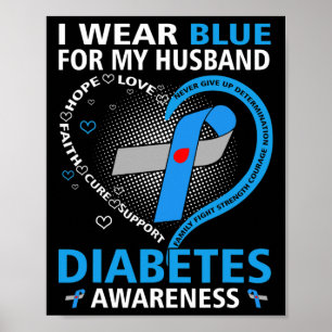 Ik Draag blauw voor mijn Hoopvolle liefde Diabetes Poster
