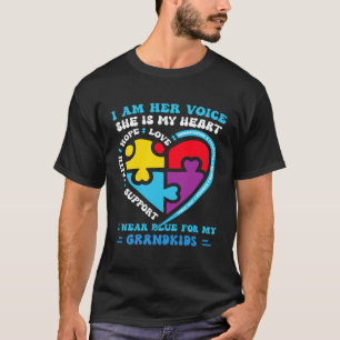 Ik draag blauw voor mijn kleinkinderen Autisme bew T-shirt