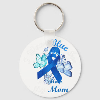 Ik Draag blauw voor mijn mam Butterfly Diabetes Aw Sleutelhanger