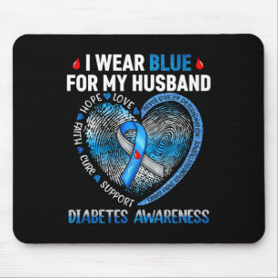 Ik Draag blauw voor mijn man Diabetes die beroemd Muismat