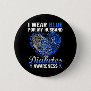 Ik Draag blauw voor mijn man Diabetes die beroemd Ronde Button 5,7 Cm