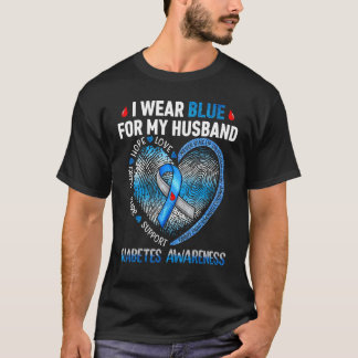 Ik Draag blauw voor mijn man Diabetes die beroemd T-shirt