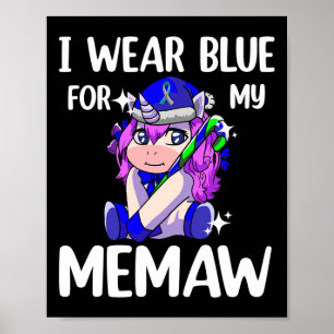 Ik Draag Blauw voor mijn Memaw Diabetes Awareness Poster