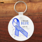 Ik Draag Blauw voor mijn moeder Sleutelhanger (Voorkant)
