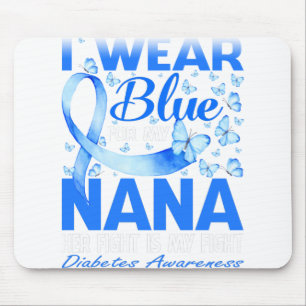 Ik Draag Blauw voor mijn Nana Diabetes Bewustheid Muismat