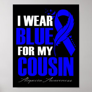 Ik Draag blauw voor mijn neef Alopecia veer Poster