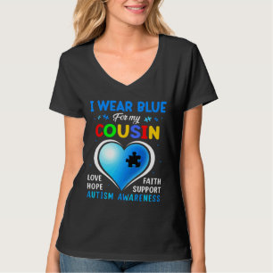 Ik Draag blauw voor mijn neef Autism Awareness Fam T-shirt