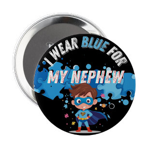 Ik draag blauw voor mijn neefje Autism Pin Badge Ronde Button 4,0 Cm