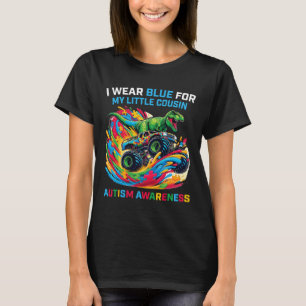 Ik Draag blauw voor mijn neefje autisme t rex mons T-shirt