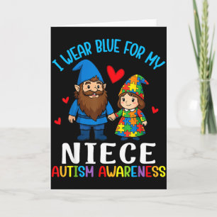Ik draag blauw voor mijn nichtje Autism Awareness  Kaart