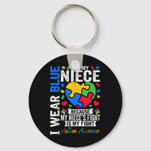 Ik Draag blauw voor mijn nichtje Autism Awareness Sleutelhanger