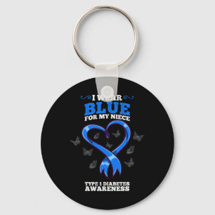 Ik Draag blauw voor mijn nichtje T1D Type 1 Diabet Sleutelhanger