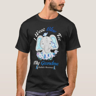Ik Draag blauw voor mijn oma olifantendiabetes T-shirt