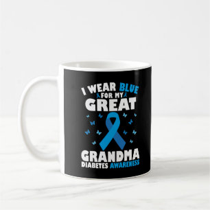 Ik Draag blauw voor mijn oma type 1 diabetes Koffiemok