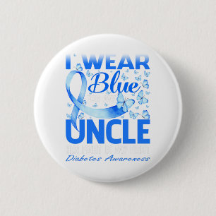 Ik Draag blauw voor mijn oom Diabetes bewustzijn Ronde Button 5,7 Cm